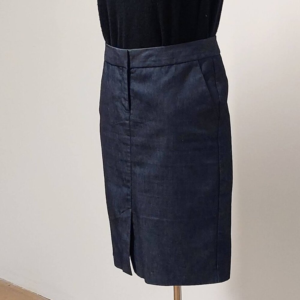 Issac Mizrahi for Target Black Stretch Denim Midi Pencil Skirt Size: 10